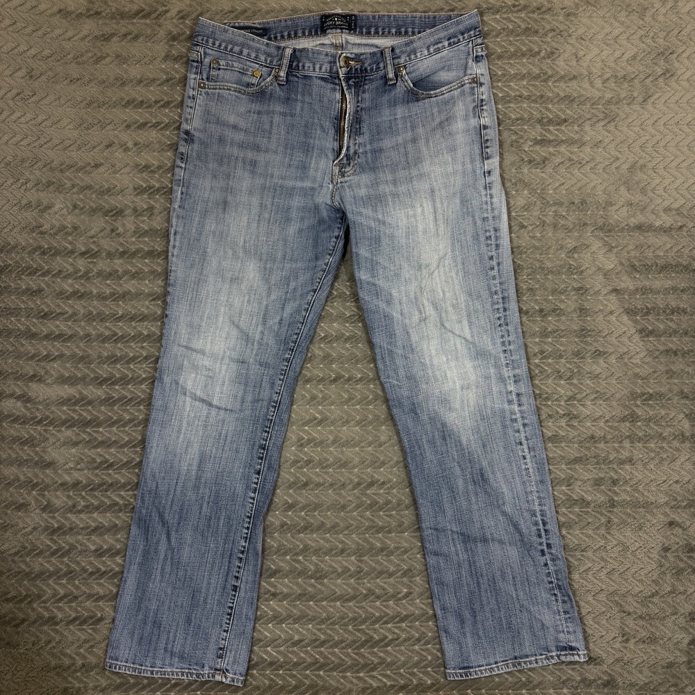 Lucky Brand 361 Straight Jeans Men 36x34/Fit 36x32 Medium Wash Faded Distressed